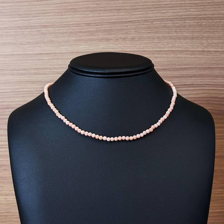 37.20 Ct. Coral Multi Stone Necklace, 18K White Gold