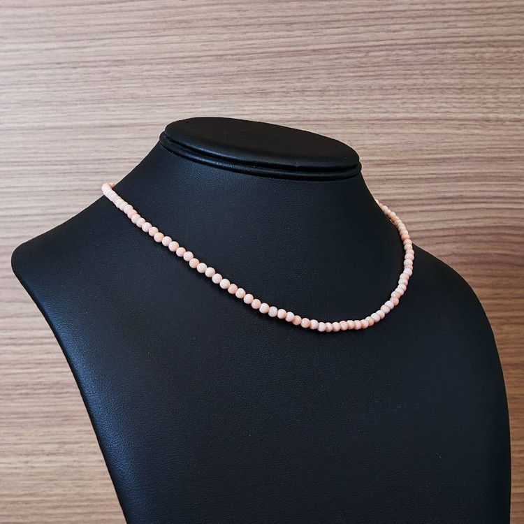37.20 Ct. Coral Multi Stone Necklace, 18K White Gold