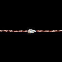 33.72 Ct. Pearl Coral Multi Stone Necklace, 18K Yellow Gold Image