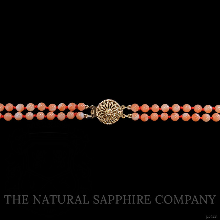 110.15 Ct. Coral Multi Stone Necklace, 14K Yellow Gold