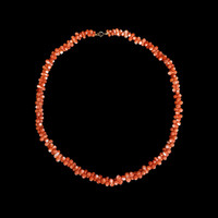 117.45 Ct. Coral Antique Style Necklace, 18K Yellow Gold Image