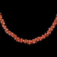 117.45 Ct. Coral Multi Stone Necklace, 18K Yellow Gold Image