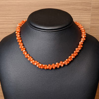 117.45 Ct. Coral Multi Stone Necklace, 18K Yellow Gold Life Style