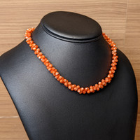 117.45 Ct. Coral Multi Stone Necklace, 18K Yellow Gold Life Style