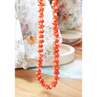 117.45 Ct. Coral Multi Stone Necklace, 18K Yellow Gold Life Style