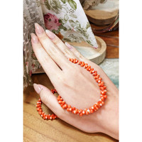 117.45 Ct. Coral Multi Stone Necklace, 18K Yellow Gold Life Style