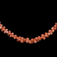 115.40 Ct. Coral Antique Style Necklace, 18K Yellow Gold Video
