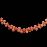 115.40 Ct. Coral Antique Style Necklace, 18K Yellow Gold Image