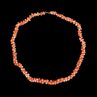 115.40 Ct. Coral Antique Style Necklace, 18K Yellow Gold Image