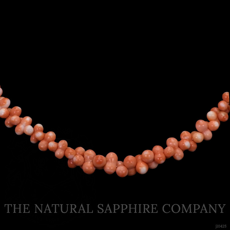 115.40 Ct. Coral Multi Stone Necklace, 18K Yellow Gold