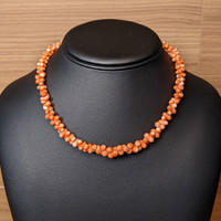 115.40 Ct. Coral Multi Stone Necklace, 18K Yellow Gold Life Style