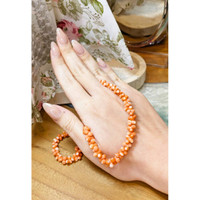 115.40 Ct. Coral Multi Stone Necklace, 18K Yellow Gold Life Style