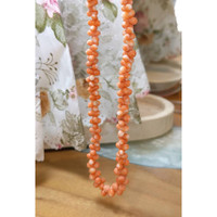 115.40 Ct. Coral Multi Stone Necklace, 18K Yellow Gold Life Style
