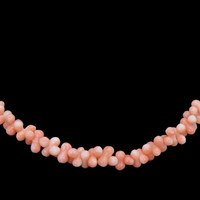 92.85 Ct. Coral Multi Stone Necklace, 18K Yellow Gold Image