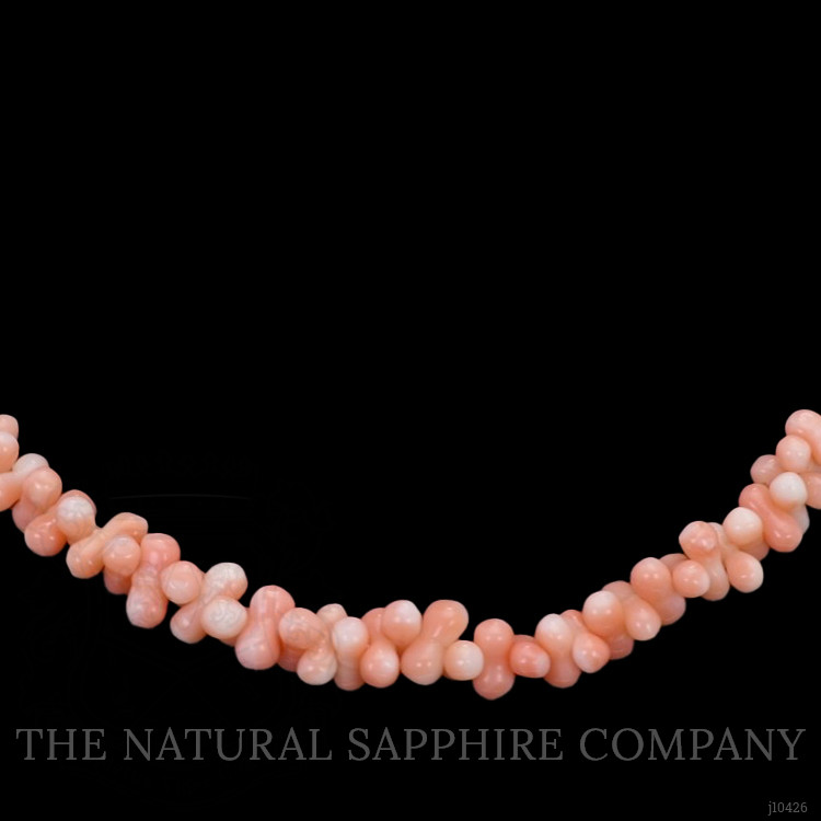 92.85 Ct. Coral Multi Stone Necklace, 18K Yellow Gold