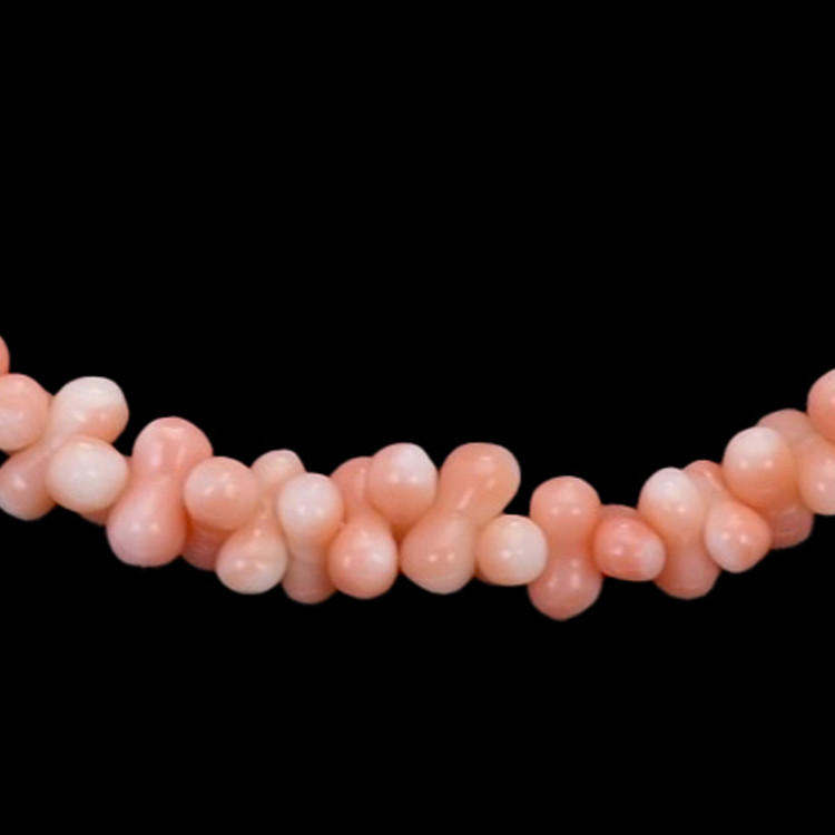 92.85 Ct. Coral Multi Stone Necklace, 18K Yellow Gold