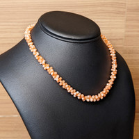 92.85 Ct. Coral Multi Stone Necklace, 18K Yellow Gold Life Style