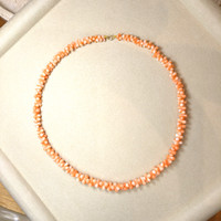 92.85 Ct. Coral Antique Style Necklace, 18K Yellow Gold Life Style