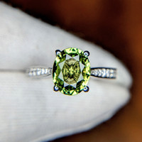 2.44 Ct. Chrysoberyl Natural Diamond Pave Ring, Platinum 950 Image