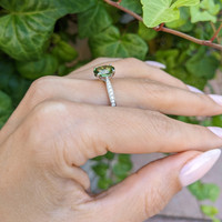 2.44 Ct. Chrysoberyl Natural Diamond Pave Ring, Platinum 950 Life Style