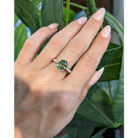 2.44 Ct. Chrysoberyl Natural Diamond Pave Ring, Platinum 950 Life Style