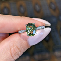 2.44 Ct. Chrysoberyl Natural Diamond Pave Ring, Platinum 950 Life Style