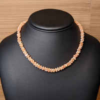 76.70 Ct. Coral Multi Stone Necklace, 18K Yellow Gold Life Style