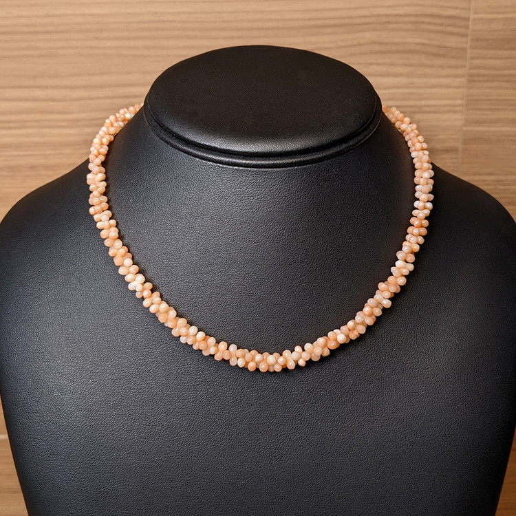 76.70 Ct. Coral Multi Stone Necklace, 18K Yellow Gold