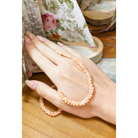 76.70 Ct. Coral Multi Stone Necklace, 18K Yellow Gold Life Style