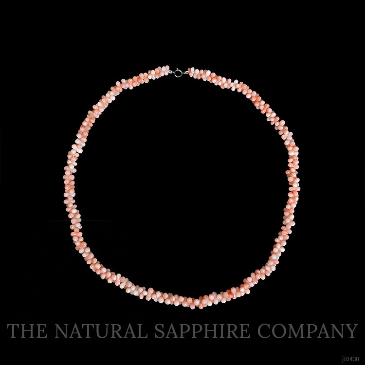 81.80 Ct. Coral Multi Stone Necklace, 18K Yellow Gold