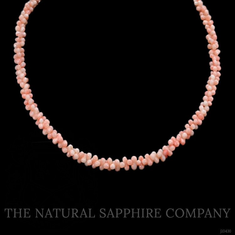 81.80 Ct. Coral Multi Stone Necklace, 18K Yellow Gold