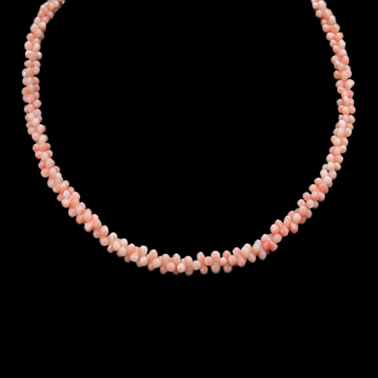 81.80 Ct. Coral Multi Stone Necklace, 18K Yellow Gold