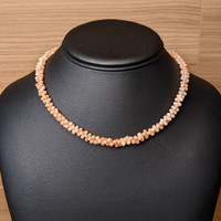 81.80 Ct. Coral Multi Stone Necklace, 18K Yellow Gold Life Style