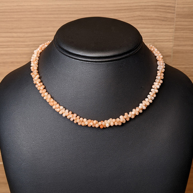 81.80 Ct. Coral Multi Stone Necklace, 18K Yellow Gold