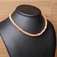 81.80 Ct. Coral Multi Stone Necklace, 18K Yellow Gold Life Style