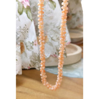 81.80 Ct. Coral Multi Stone Necklace, 18K Yellow Gold Life Style