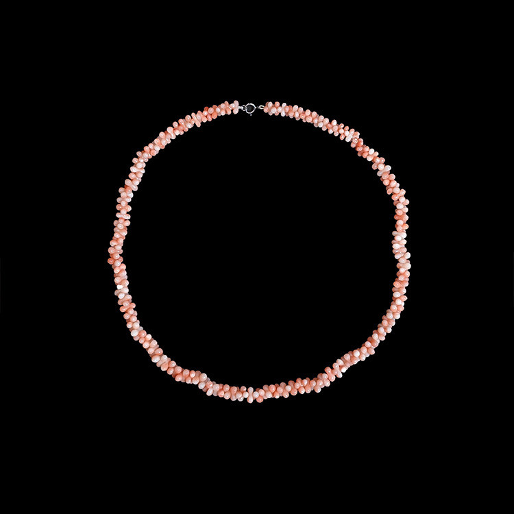 79.35 Ct. Coral Multi Stone Necklace, 18K Yellow Gold