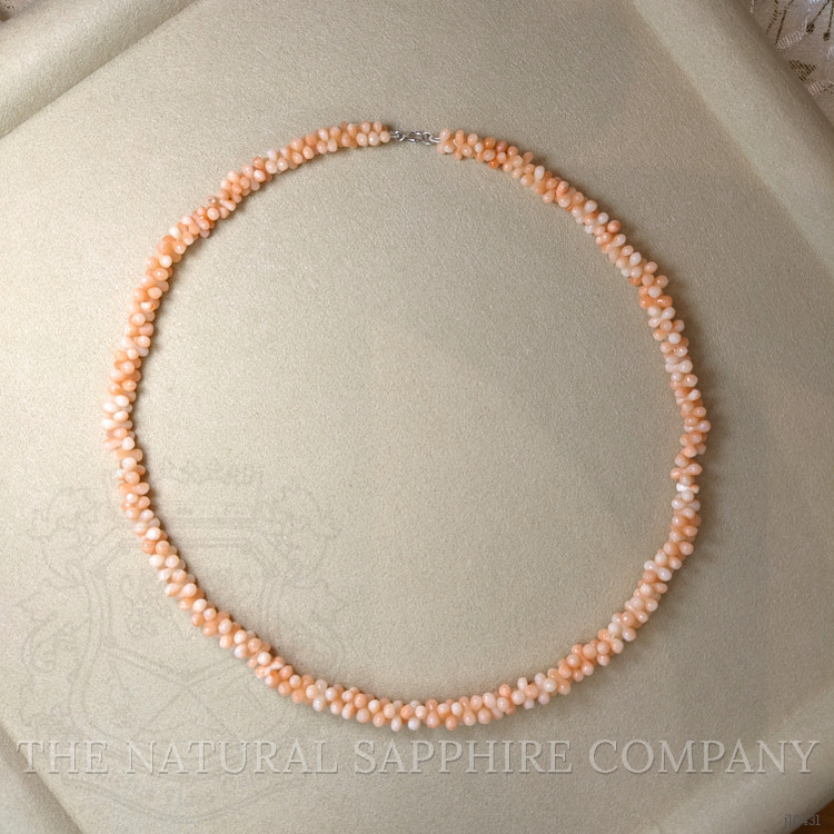 79.35 Ct. Coral Multi Stone Necklace, 18K Yellow Gold