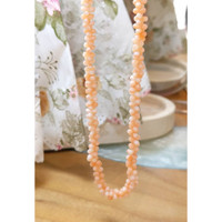 79.35 Ct. Coral Multi Stone Necklace, 18K Yellow Gold Life Style