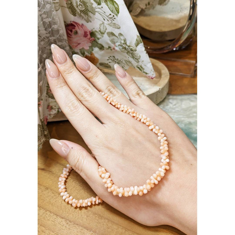 79.35 Ct. Coral Multi Stone Necklace, 18K Yellow Gold