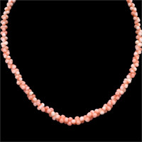 73.45 Ct. Coral Multi Stone Necklace, 18K Yellow Gold Image