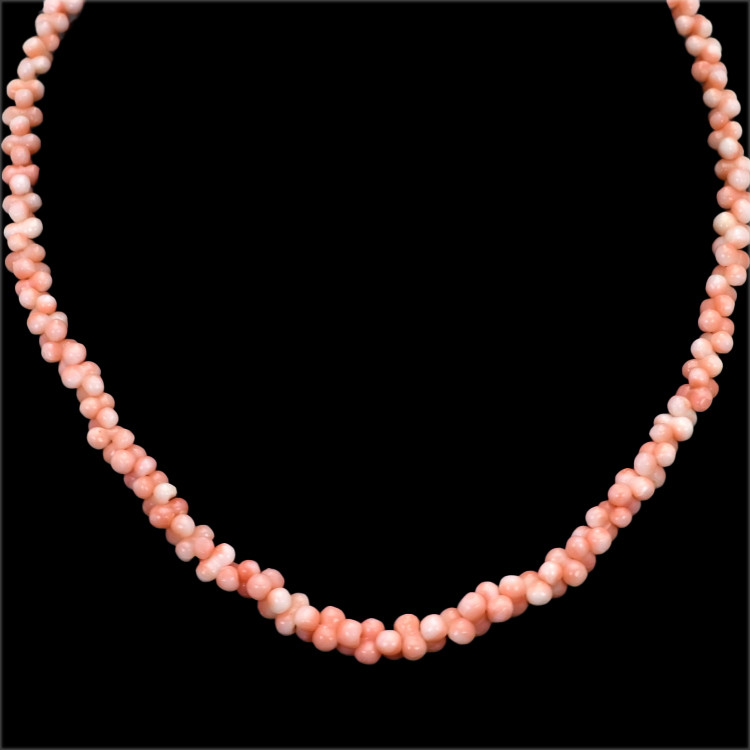 73.45 Ct. Coral Multi Stone Necklace, 18K Yellow Gold