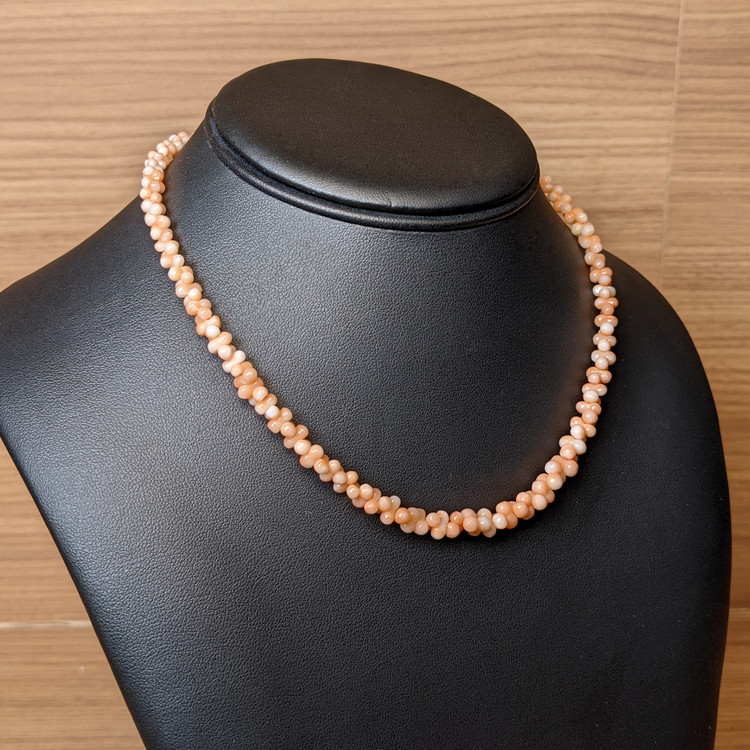 73.45 Ct. Coral Multi Stone Necklace, 18K Yellow Gold