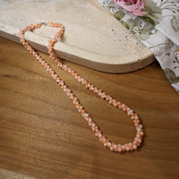 73.45 Ct. Coral Multi Stone Necklace, 18K Yellow Gold Life Style