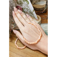 73.45 Ct. Coral Multi Stone Necklace, 18K Yellow Gold Life Style