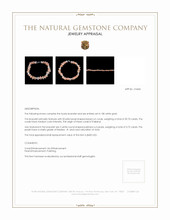 39.70 Ct.Tw.Total Carat Weight Pink Coral and White Freshwater Pearl Tennis/Line Bracelet, 18K White Gold Appraisal