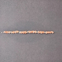 39.70 Ct.Tw. Coral Pearl Tennis/Riviere Bracelet, 18K White Gold Life Style