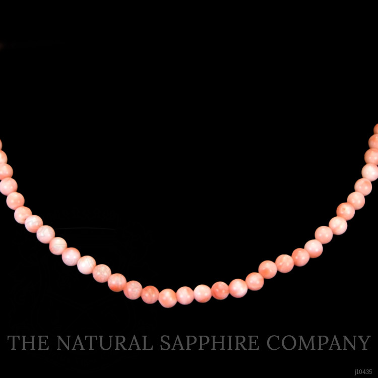 60.74 Ct. Coral Multi Stone Necklace, 18K White Gold