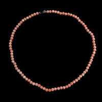 60.74 Ct. Coral Multi Stone Necklace, 18K White Gold Image