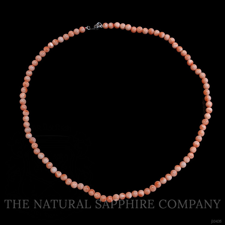 60.74 Ct. Coral Multi Stone Necklace, 18K White Gold